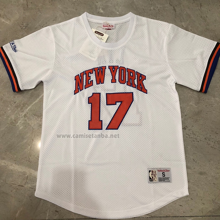 Camiseta Corta Manga New York Knicks Jeremy Lin NO 17 Blanco
